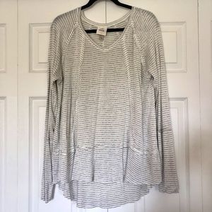 EUC Knox Rose Distressed Long Sleeve Striped T